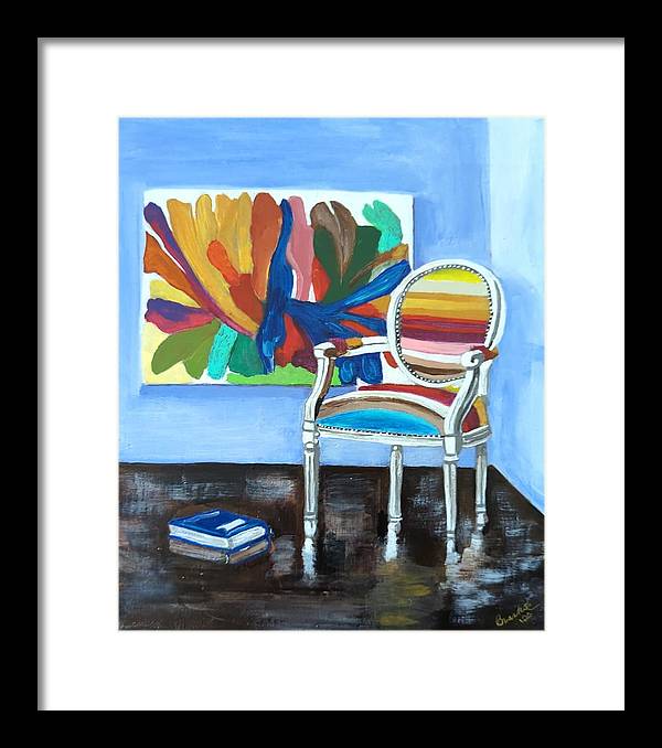 Empty Rainbow chair - Framed Print