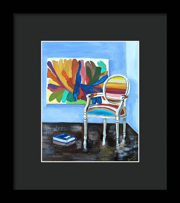 Empty Rainbow chair - Framed Print