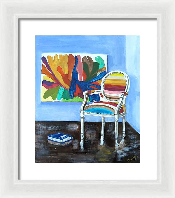 Empty Rainbow chair - Framed Print