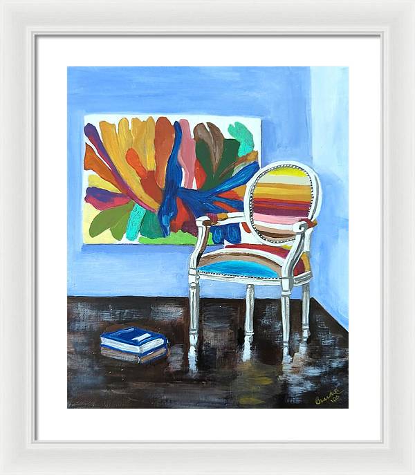 Empty Rainbow chair - Framed Print