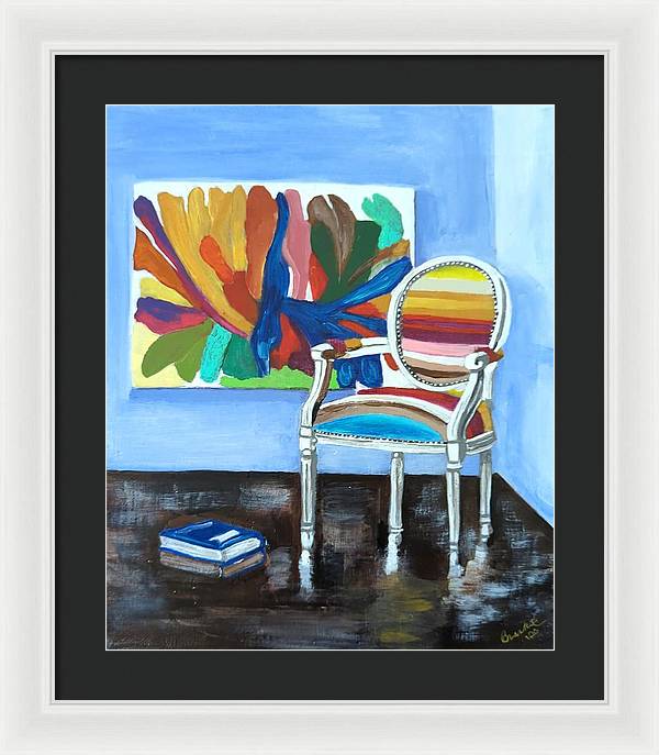 Empty Rainbow chair - Framed Print