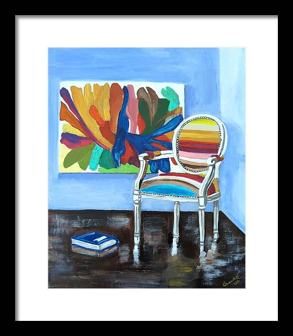 Empty Rainbow chair - Framed Print
