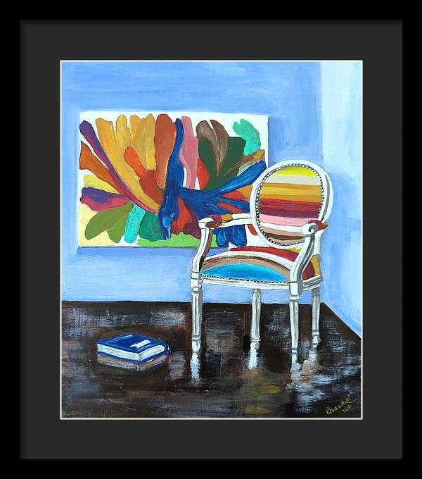 Empty Rainbow chair - Framed Print