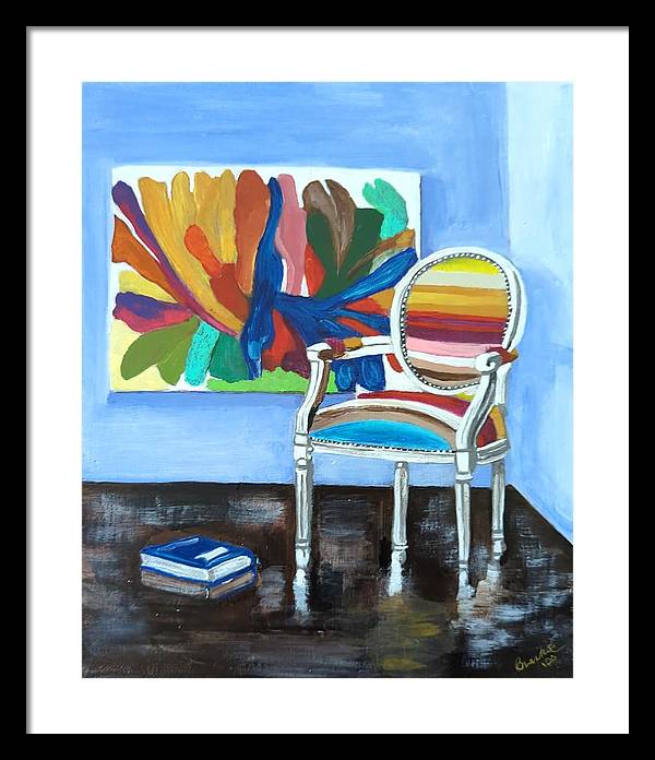 Empty Rainbow chair - Framed Print