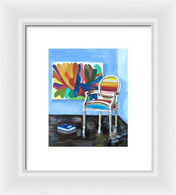 Empty Rainbow chair - Framed Print