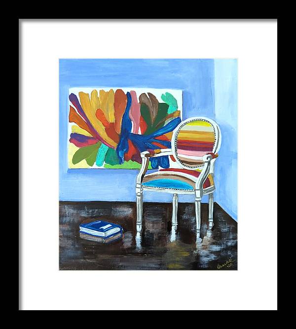 Empty Rainbow chair - Framed Print