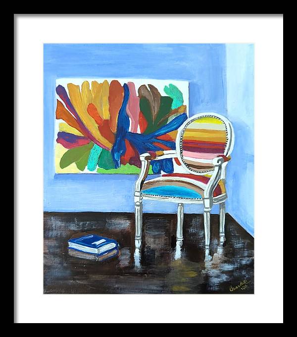 Empty Rainbow chair - Framed Print