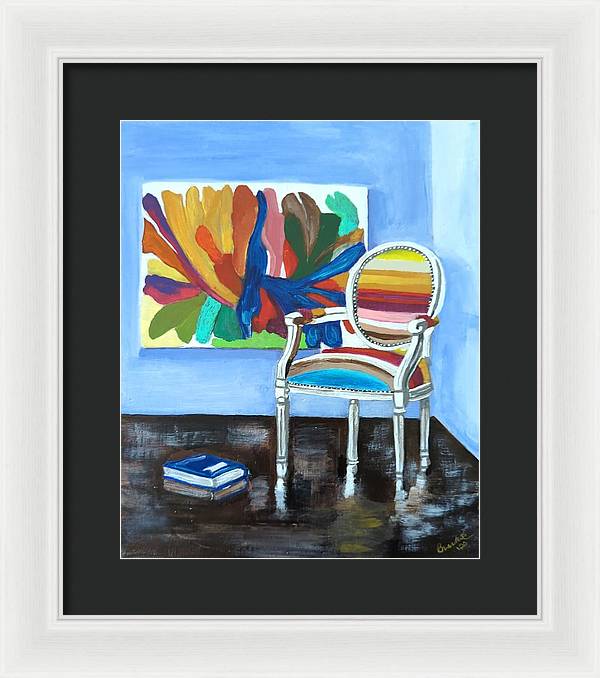 Empty Rainbow chair - Framed Print