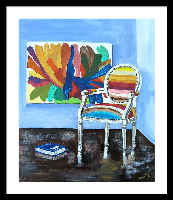 Empty Rainbow chair - Framed Print