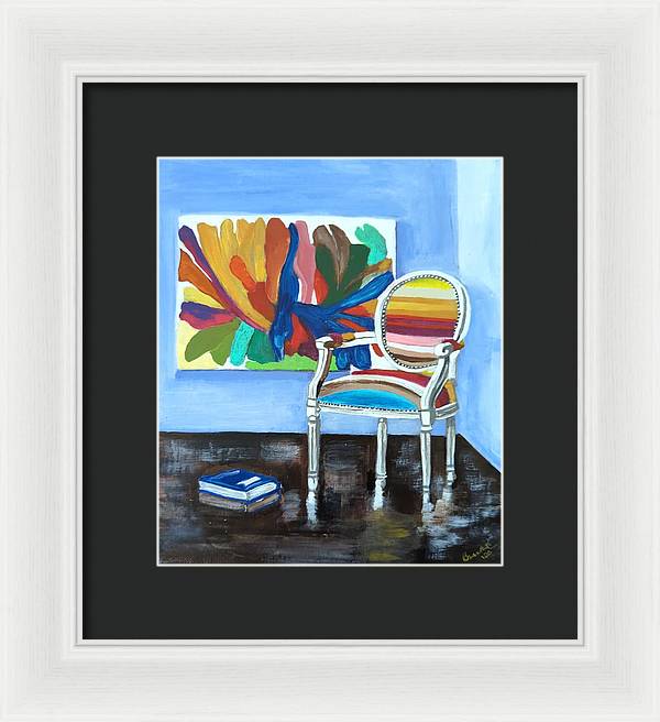 Empty Rainbow chair - Framed Print