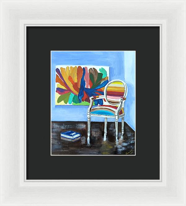 Empty Rainbow chair - Framed Print