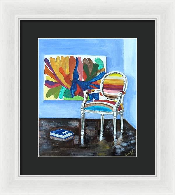 Empty Rainbow chair - Framed Print