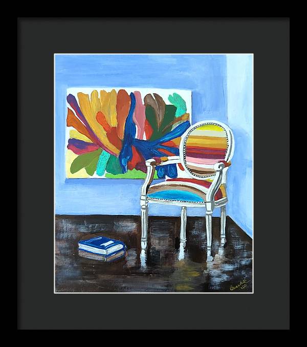 Empty Rainbow chair - Framed Print