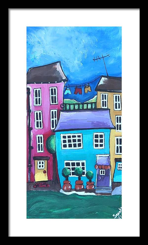Fairy House 2 Three Topiaries - Framed Print