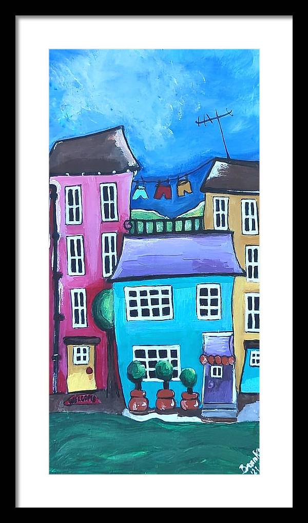 Fairy House 2 Three Topiaries - Framed Print