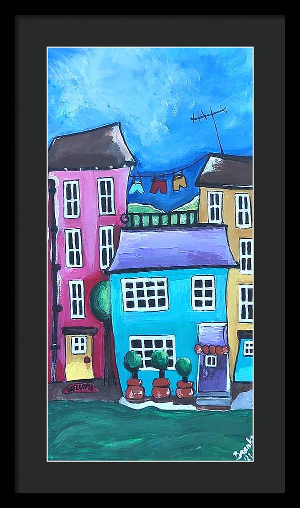 Fairy House 2 Three Topiaries - Framed Print