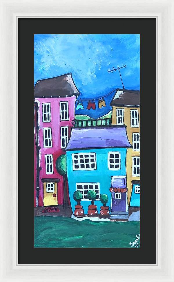 Fairy House 2 Three Topiaries - Framed Print
