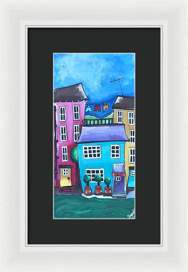 Fairy House 2 Three Topiaries - Framed Print