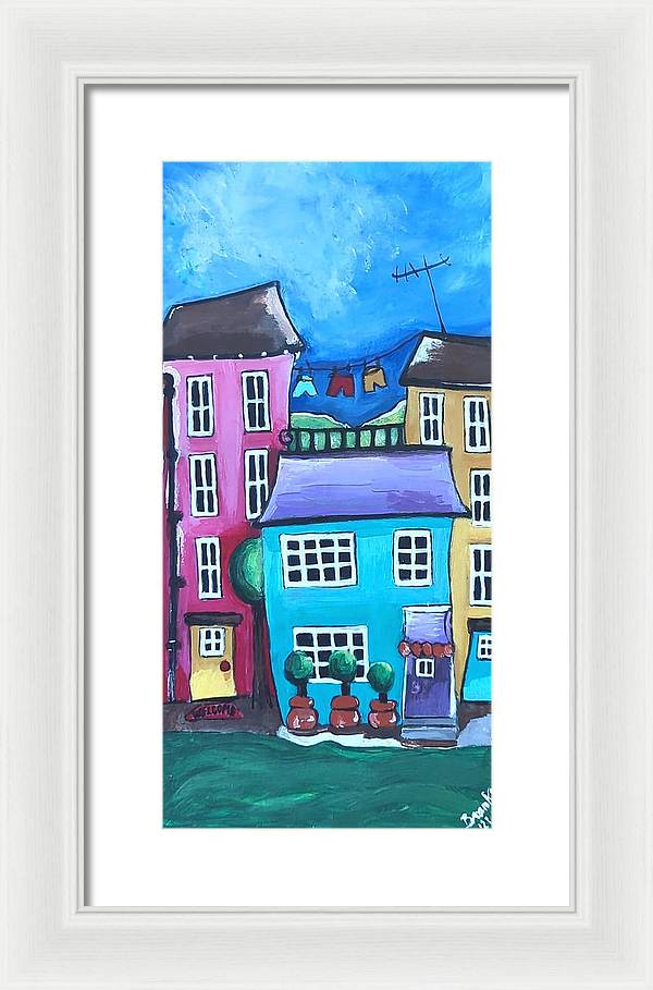 Fairy House 2 Three Topiaries - Framed Print