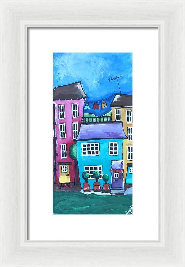 Fairy House 2 Three Topiaries - Framed Print