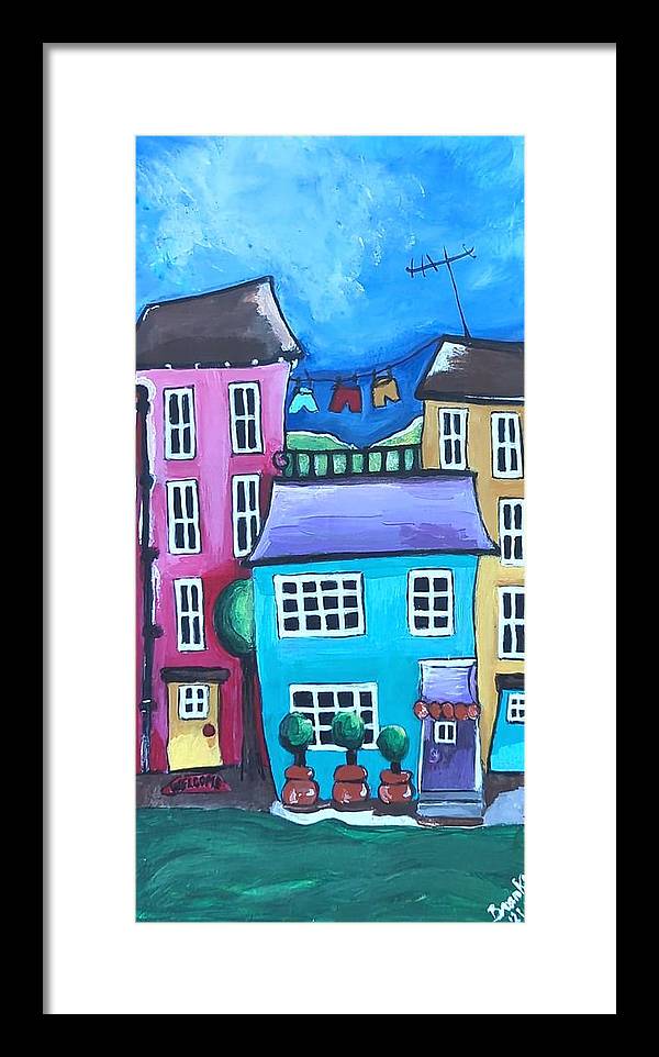 Fairy House 2 Three Topiaries - Framed Print