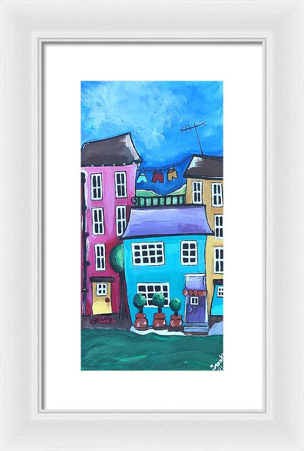 Fairy House 2 Three Topiaries - Framed Print