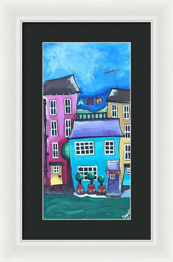 Fairy House 2 Three Topiaries - Framed Print