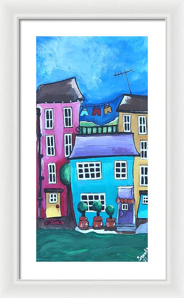 Fairy House 2 Three Topiaries - Framed Print