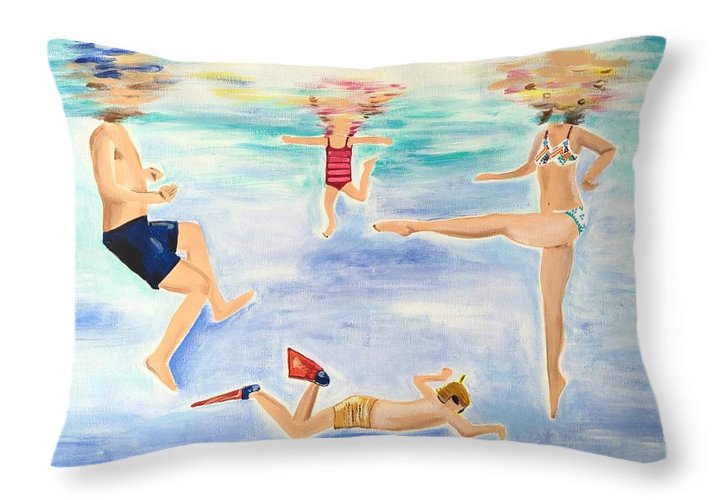 Family Swim - Throw Pillow