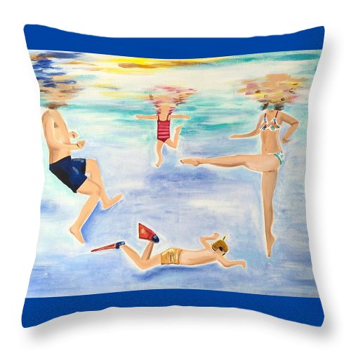 Family Swim - Throw Pillow