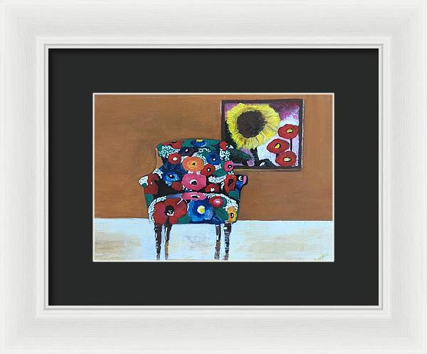 Flower chair - Framed Print