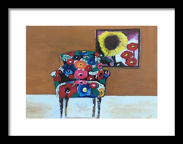 Flower chair - Framed Print