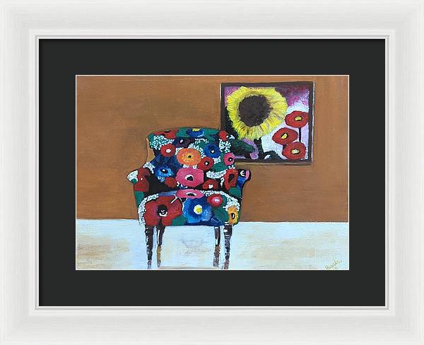 Flower chair - Framed Print