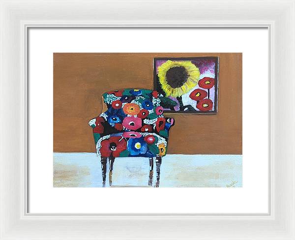 Flower chair - Framed Print