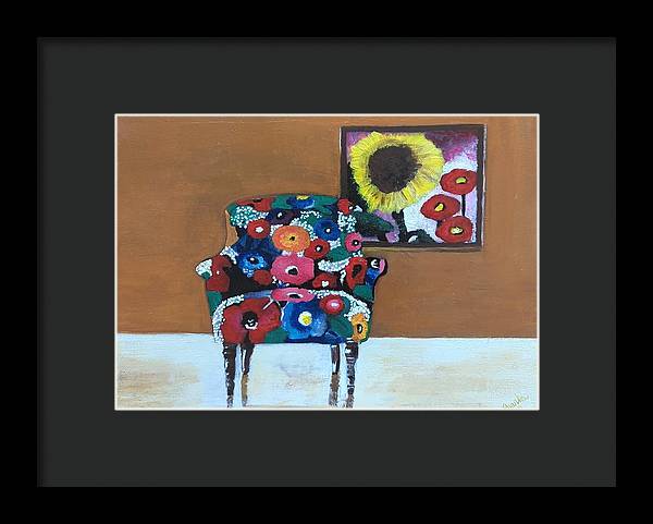 Flower chair - Framed Print