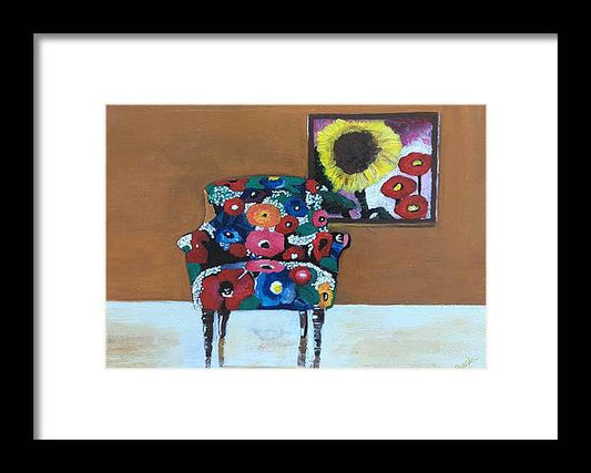 Flower chair - Framed Print