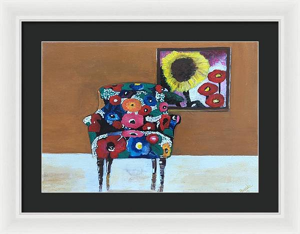 Flower chair - Framed Print