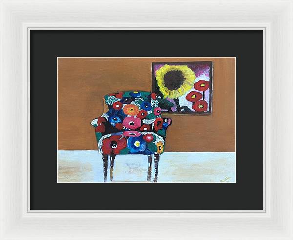 Flower chair - Framed Print