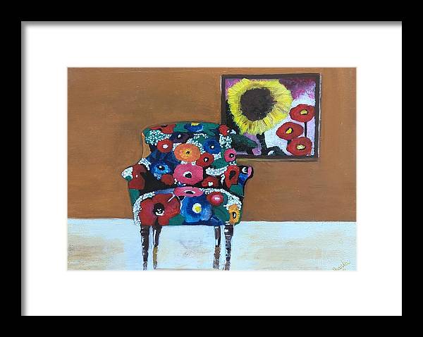 Flower chair - Framed Print