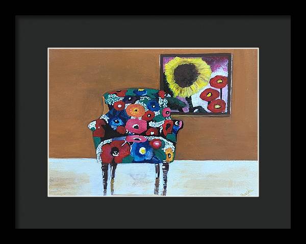 Flower chair - Framed Print
