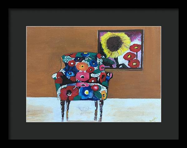 Flower chair - Framed Print