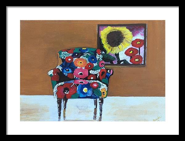 Flower chair - Framed Print