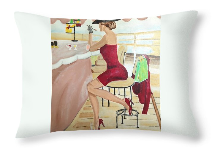 Fruit Lunch on the Dock - Throw Pillow