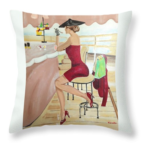 Fruit Lunch on the Dock - Throw Pillow