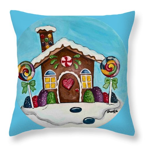 Gingerbread House '23 - Throw Pillow