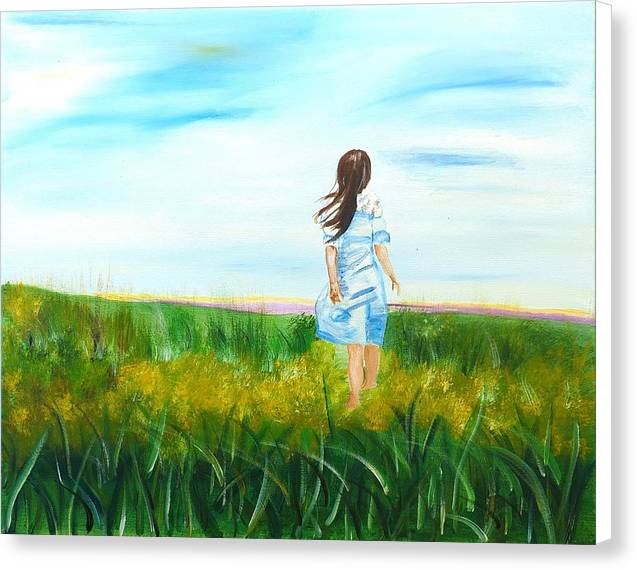 Little girl in the Field - Canvas Print