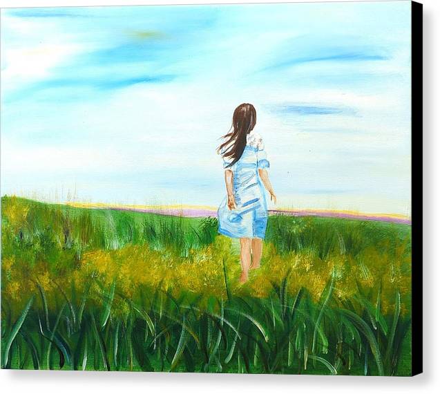 Little girl in the Field - Canvas Print