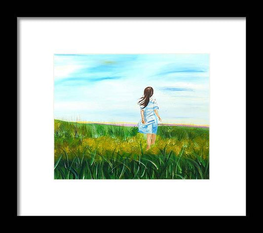 Little girl in the Field - Framed Print