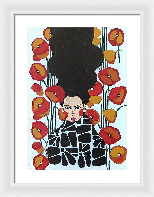Poppy Flowers Women - Framed Print