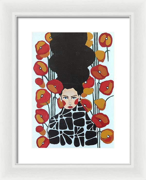 Poppy Flowers Women - Framed Print
